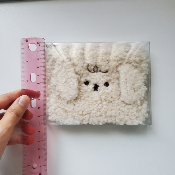 BNWT kawaii Artbox Poodle Fluffy Sherpa Zip Pouch - Picture 5 of 5